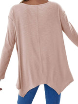 Full Size V-Neck Long Sleeve T-Shirt - Trendsi - Flyclothing LLC
