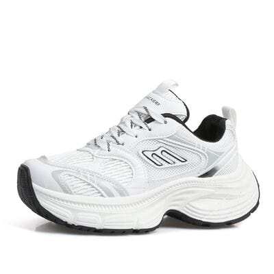 Letter Lace-Up Round Toe Athletic Shoes - Trendsi - Flyclothing LLC