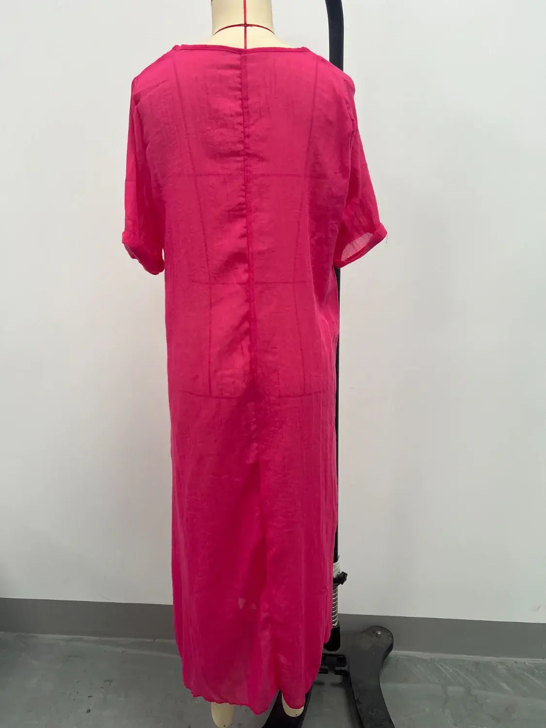 Full Size V-Neck Short Sleeve Midi Dress Plus Size - Trendsi - Flyclothing LLC