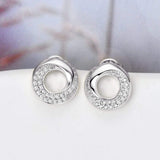 925 Sterling Silver Inlaid Moissanite Stud Earrings - Trendsi - Flyclothing LLC