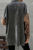 Leopard Button Up Drop Shoulder Jacket - Trendsi - Flyclothing LLC