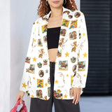 Baha Ranch Vintage Cowgirl Collage Women's Western Blazer in White - Baha Ranch Western Wear - Flyclothing LLC