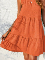 Textured Tied Single Shoulder Mini Dress - Trendsi - Flyclothing LLC