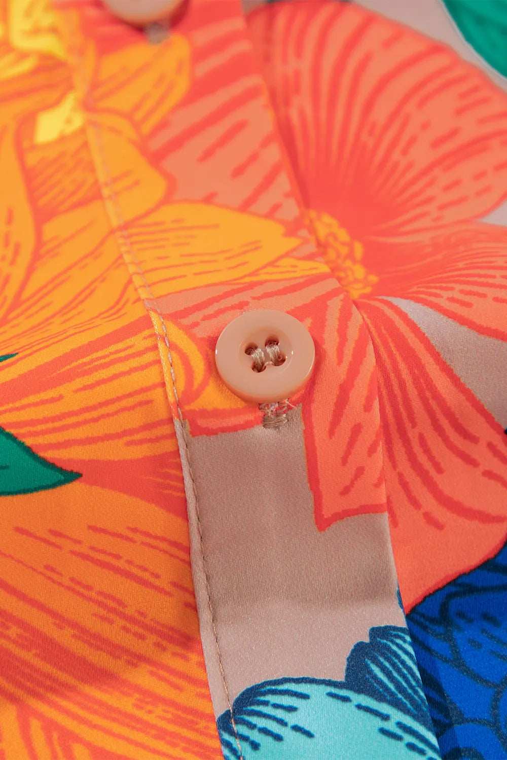 Printed Button Up Long Sleeve Top and Shorts Set - Trendsi - Flyclothing LLC