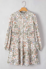 Printed Mock Neck Long Sleeve Mini Dress - Trendsi - Flyclothing LLC