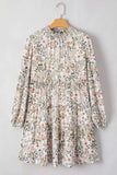 Printed Mock Neck Long Sleeve Mini Dress - Trendsi - Flyclothing LLC