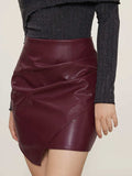 Ruched Mini Skirt with Zipper - Trendsi - Flyclothing LLC