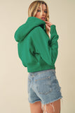 Aemi + Co Zip Up Raglan Sleeve Cropped Hoodie - Trendsi