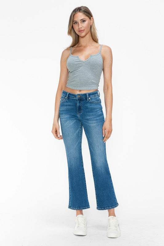bytos Full Size Cat's Whiskers Mid Rise Ankle Jeans - Trendsi - Flyclothing LLC