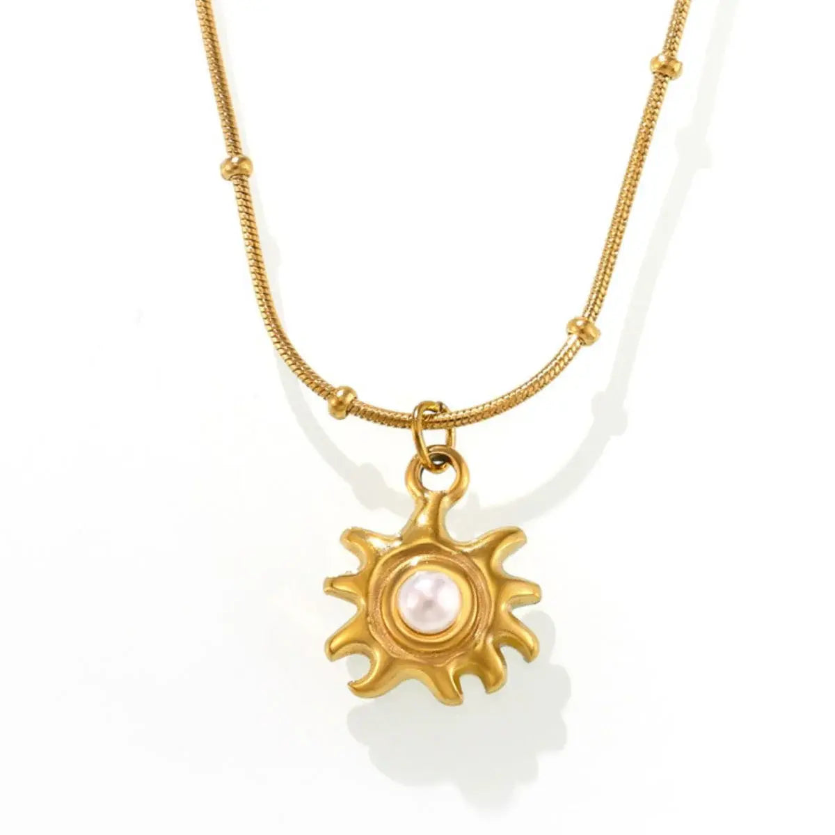 18K Gold-Plated Shell Pearl Necklace - Trendsi - Flyclothing LLC