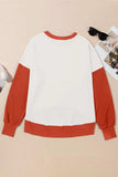 Contrast Round Neck Long Sleeve Sweatshirt - Trendsi - Flyclothing LLC