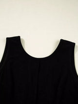 Corduroy Sleeveless Mini Dress with Patched Pockets - Trendsi - Flyclothing LLC
