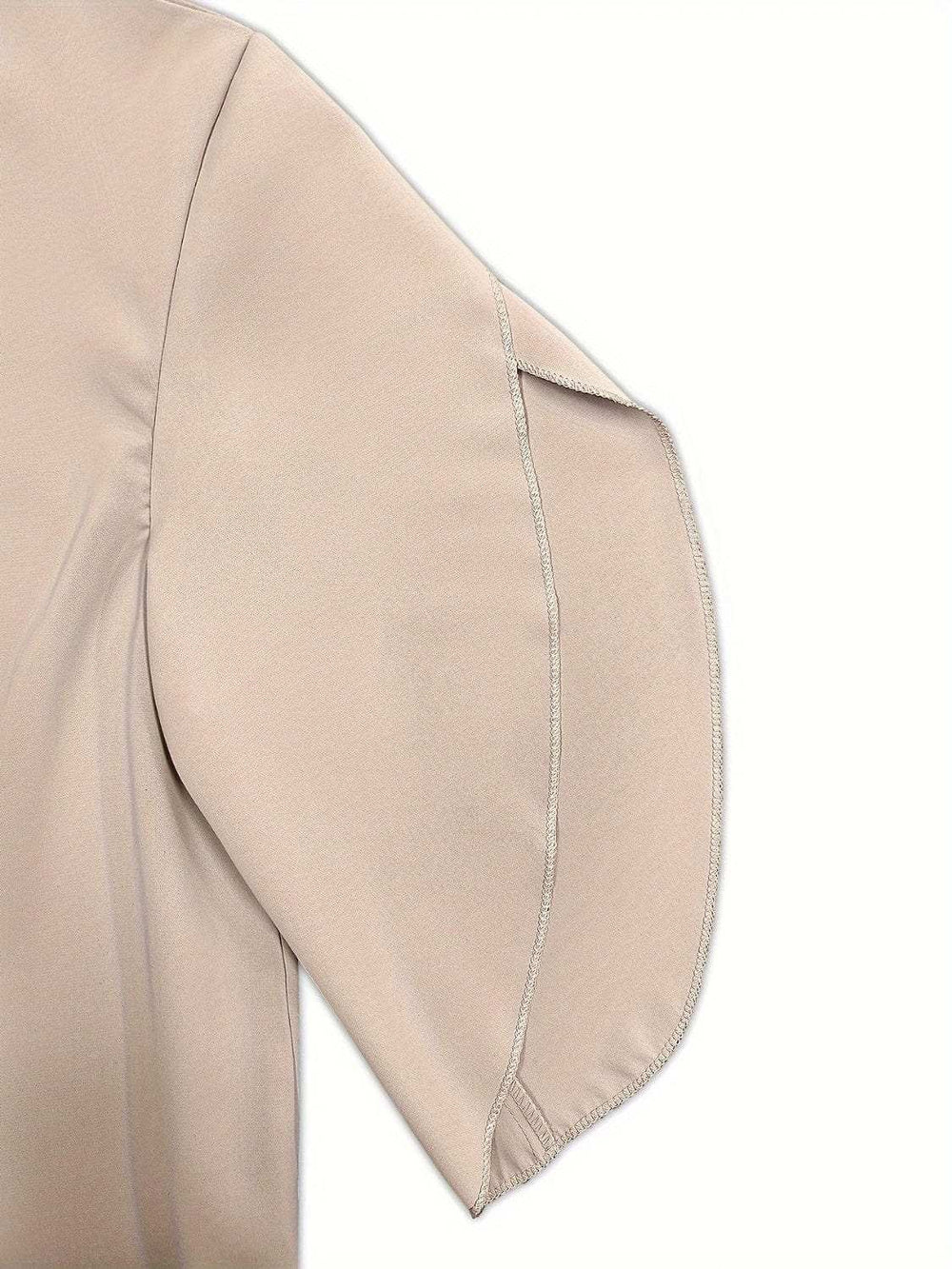 Ruched Mock Neck Half Sleeve Blouse - Trendsi - Flyclothing LLC