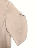 Ruched Mock Neck Half Sleeve Blouse - Trendsi