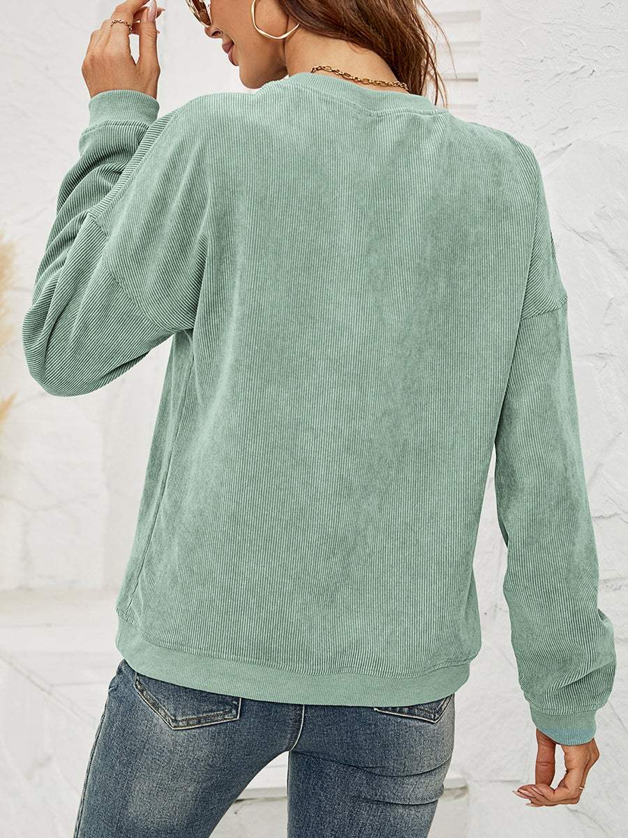 Round Neck Dropped Shoulder MAMA Graphic Sweatshirt - Trendsi - Flyclothing LLC