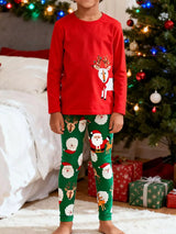 Children's Reindeer & Santa Christmas Pajama Set - Trendsi - Flyclothing LLC