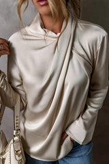 Cutout Ruched Long Sleeve Blouse - Trendsi - Flyclothing LLC