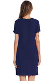 Round Neck Short Sleeve Lounge Dress - Trendsi - Flyclothing LLC