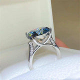 10 Carat 925 Sterling Silver Moissanite Ring - Trendsi - Flyclothing LLC