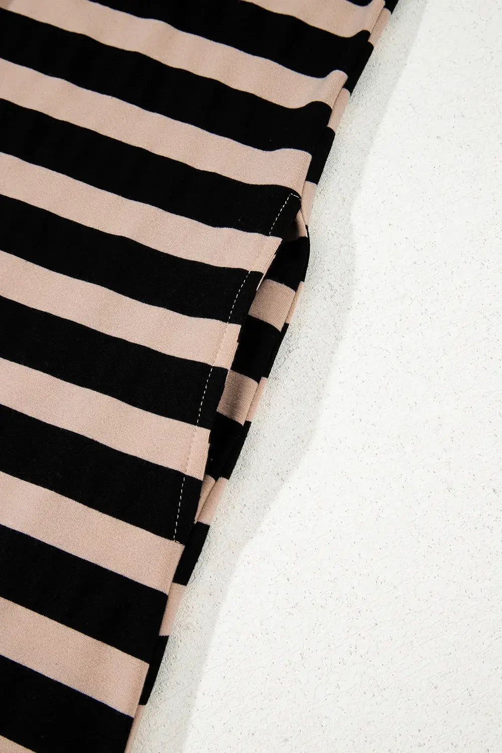 Stripe Casual Round Neck Tee Dress with Pockets - Trendsi - Flyclothing LLC
