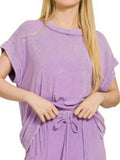 Zenana Ribbed Acid Wash Rayon Top & Pants Set - Trendsi - Flyclothing LLC