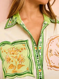 Printed Button Up Shirt and Shorts Set - Trendsi