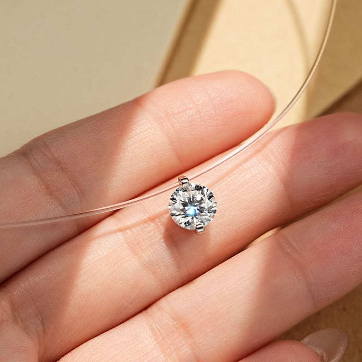 1 Carat Moissanite 925 Sterling Silver Necklace - Trendsi - Flyclothing LLC