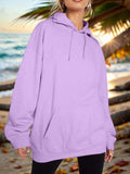 Drawstring Dropped Shoulder Hoodie - Trendsi - Flyclothing LLC