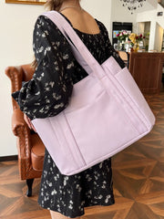 Oxford Cloth Tote Bag with Zipper - Trendsi