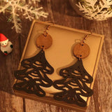 Wooden Cutout Tree Shape Earrings - Trendsi