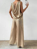 Round Neck Sleeveless Top and Pants Set - Trendsi