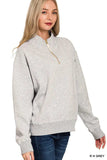 Zenana Fleece Half Zip Sweatshirt - Trendsi - Flyclothing LLC