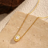 18K Gold-Plated Pearl Necklace - Trendsi - Flyclothing LLC