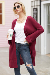 Open Front Long Sleeve Cardigan - Trendsi - Flyclothing LLC