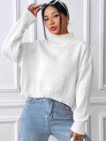 Turtleneck Long Sleeve Sweater - Trendsi