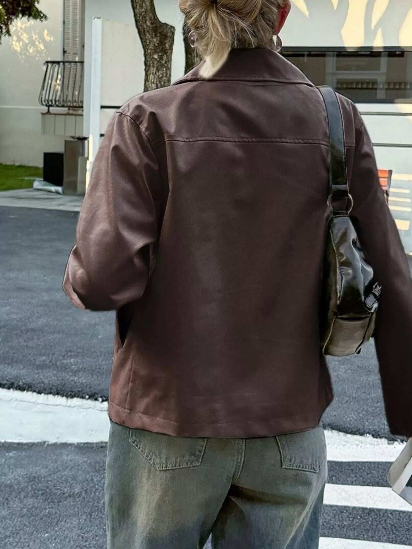 Zip Up Leather Jacket - Trendsi - Flyclothing LLC