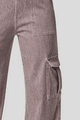 High Waist Straight Leg Cargo Jeans - Trendsi - Flyclothing LLC