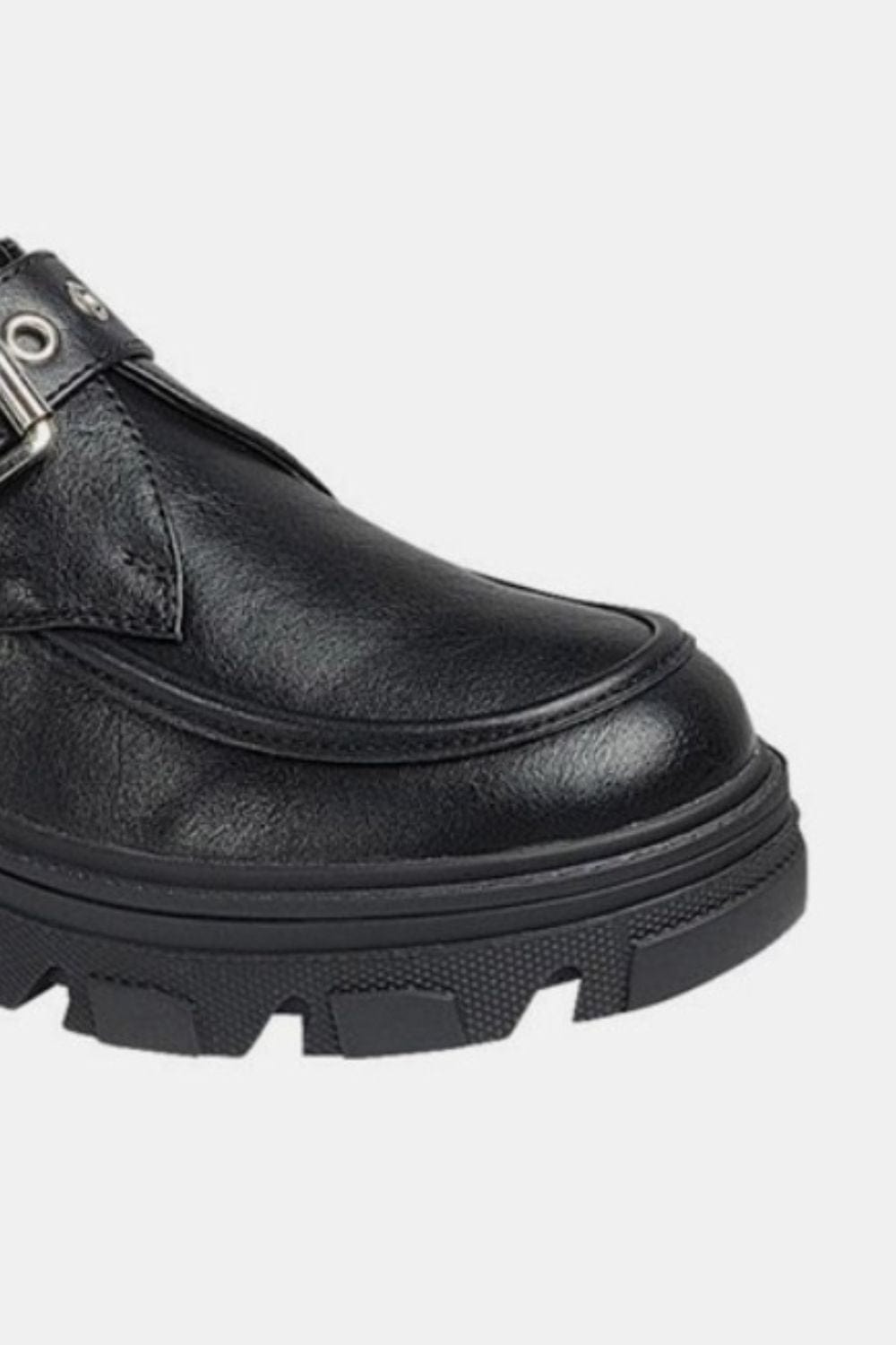 Forever Link Buckled Platform Lug Sole Loafers - Trendsi