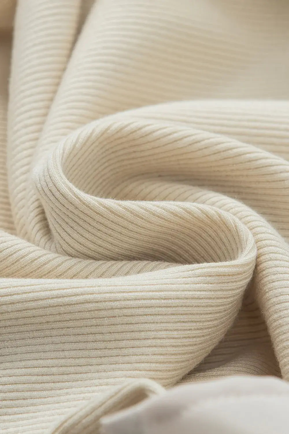Ruffle Flutter Sleeve Mock Neck Ribbed Top - Trendsi - Flyclothing LLC