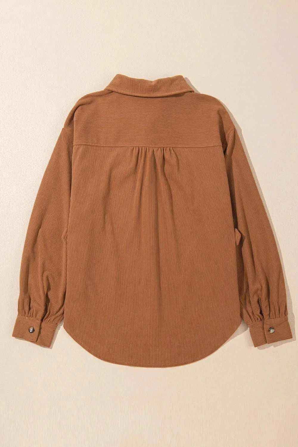 Decorative Pocket Flap Button Up Jacket - Trendsi - Flyclothing LLC