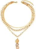 Stainless Steel Layered Necklace - Trendsi - Flyclothing LLC