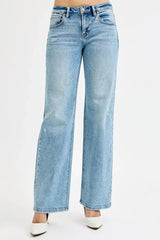 RISEN Full Size Low Rise Ankle Boyfriend Distressed Jeans Plus Size - Trendsi - Flyclothing LLC