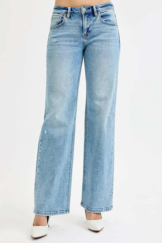 RISEN Full Size Low Rise Ankle Boyfriend Distressed Jeans Plus Size - Trendsi - Flyclothing LLC