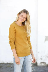 Round Neck Raglan Sleeve Sweater - Trendsi - Flyclothing LLC