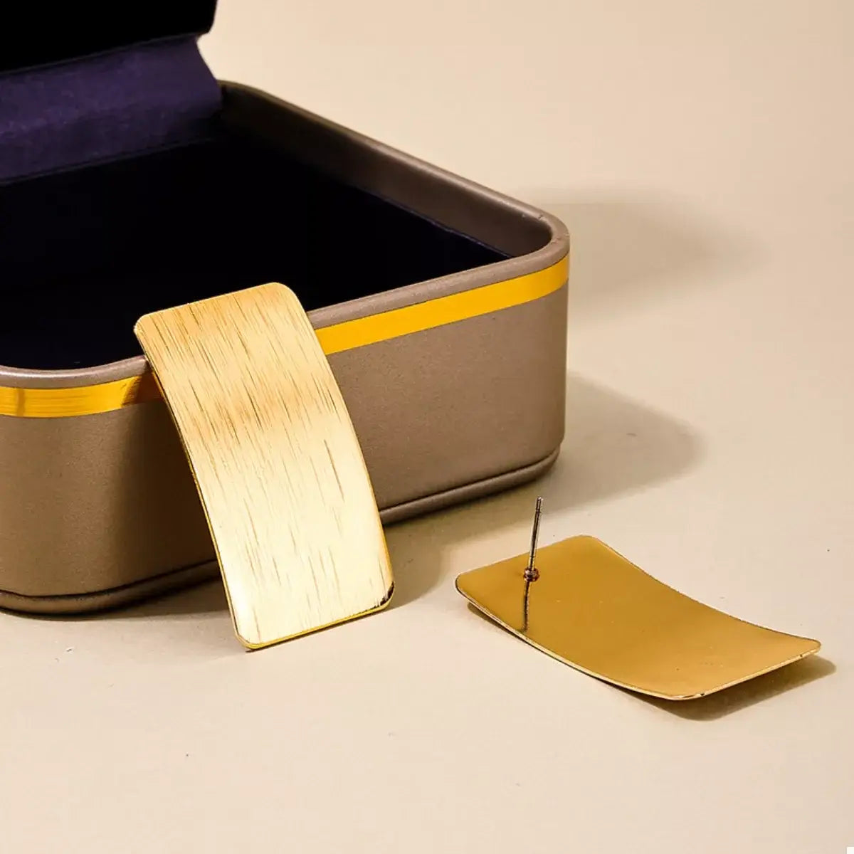 18K Gold-Plated Rectangle Earrings - Trendsi - Flyclothing LLC