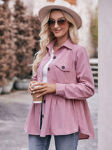 Mandy Collared Neck Long Sleeve Shirt - Trendsi - Flyclothing LLC