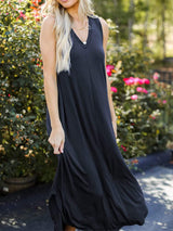 Full Size V-Neck Midi Tank Dress - Trendsi - Flyclothing LLC