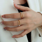 Synthetic Pearl Titanium Steel Ring - Trendsi - Flyclothing LLC