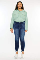 Kancan Full Size High Rise Frayed Ankle Skinny Jeans - Trendsi - Flyclothing LLC