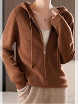 Drawstring Zip Up Long Sleeve Hooded Sweater - Trendsi - Flyclothing LLC